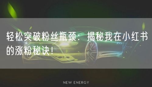 轻松突破粉丝瓶颈：揭秘我在小红书的涨粉秘诀！