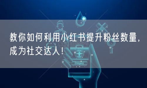 教你如何利用小红书提升粉丝数量，成为社交达人！
