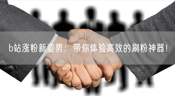b站涨粉新姿势：带你体验高效的刷粉神器！