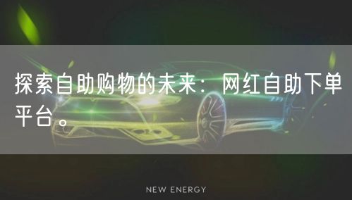 探索自助购物的未来：网红自助下单平台。
