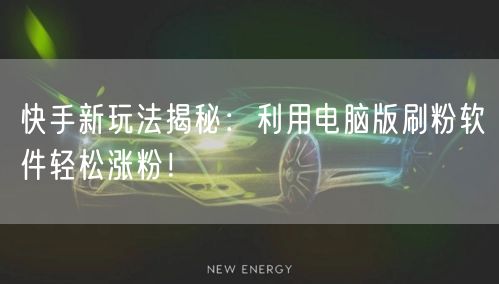 快手新玩法揭秘:利用电脑版刷粉软件轻松涨粉!