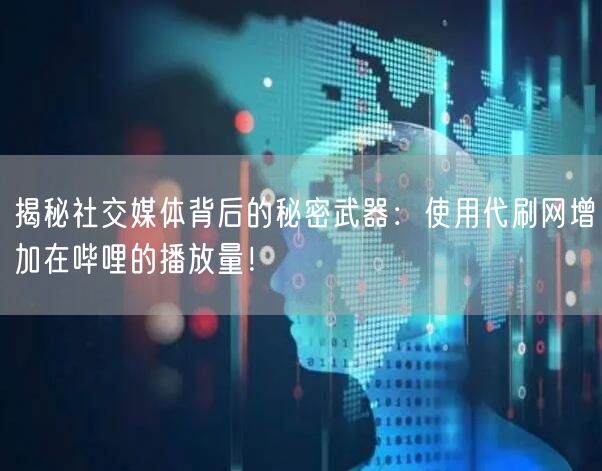 揭秘社交媒体背后的秘密武器：使用代刷网增加在哔哩的播放量！