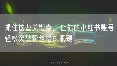 抓住这些关键点，让你的小红书账号轻松突破粉丝增长瓶颈！
