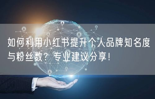 如何利用小红书提升个人品牌知名度与粉丝数？专业建议分享！