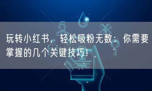 玩转小红书，轻松吸粉无数：你需要掌握的几个关键技巧！