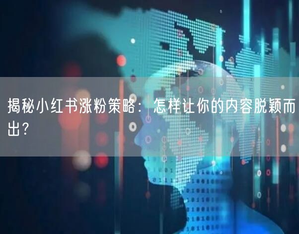 揭秘小红书涨粉策略：怎样让你的内容脱颖而出？