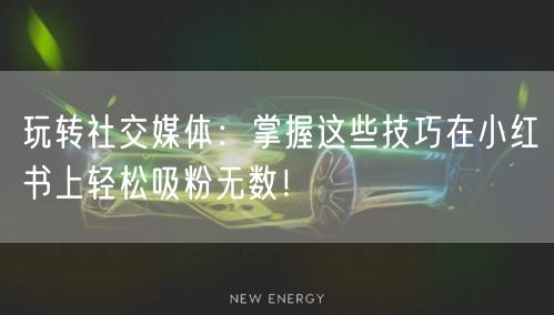 玩转社交媒体：掌握这些技巧在小红书上轻松吸粉无数！