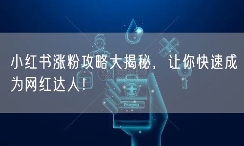 小红书涨粉攻略大揭秘，让你快速成为网红达人！