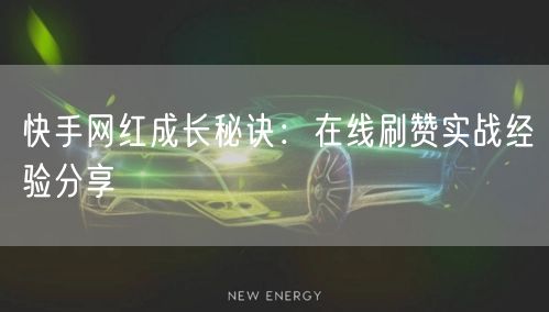 快手网红成长秘诀:在线刷赞实战经验分享