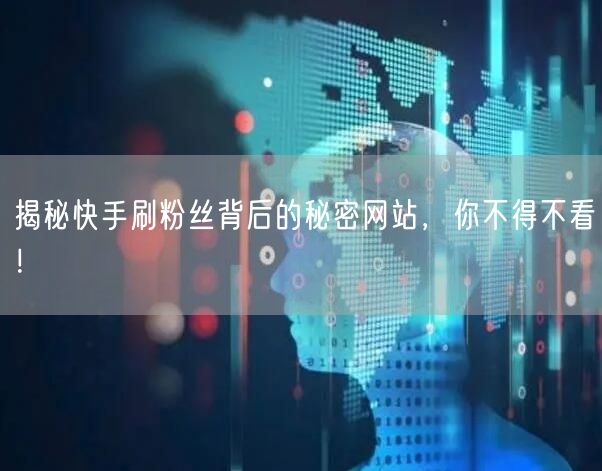 揭秘快手刷粉丝背后的秘密网站，你不得不看！