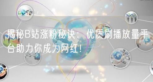 揭秘B站涨粉秘诀：优质刷播放量平台助力你成为网红！