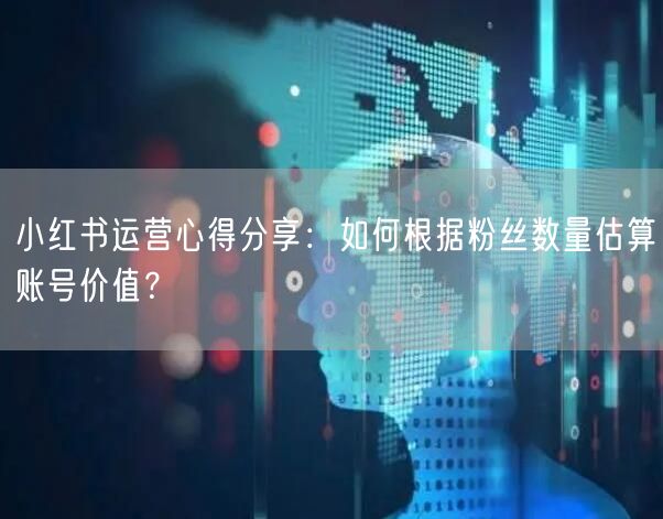 小红书运营心得分享：如何根据粉丝数量估算账号价值？