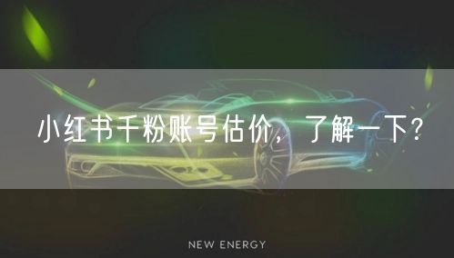 小红书千粉账号估价，了解一下？
