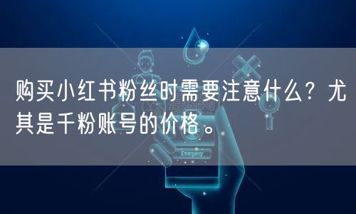 购买小红书粉丝时需要注意什么？尤其是千粉账号的价格。