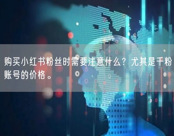 购买小红书粉丝时需要注意什么？尤其是千粉账号的价格。