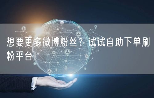 想要更多微博粉丝？试试自助下单刷粉平台！