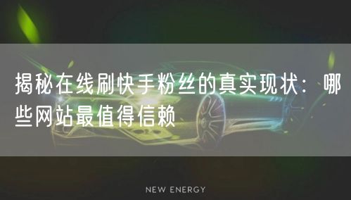 揭秘在线刷快手粉丝的真实现状：哪些网站最值得信赖