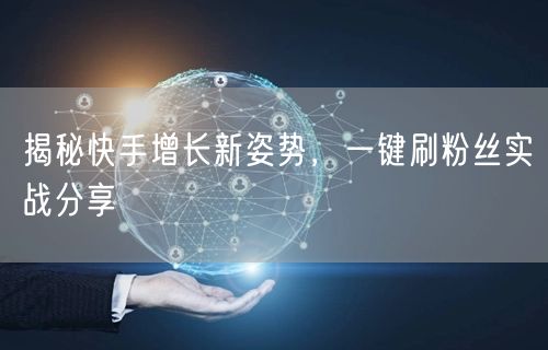 揭秘快手增长新姿势，一键刷粉丝实战分享