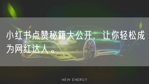 小红书点赞秘籍大公开，让你轻松成为网红达人。