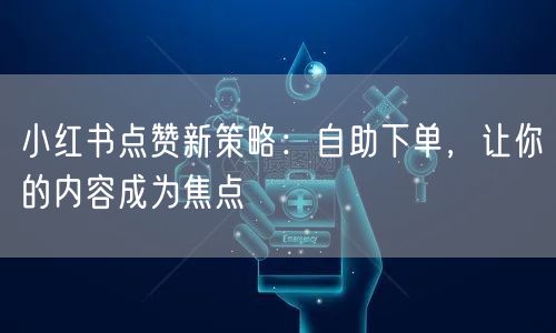 小红书点赞新策略：自助下单，让你的内容成为焦点