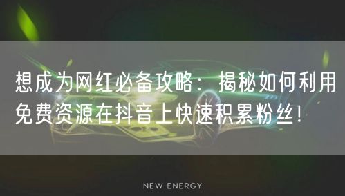 想成为网红必备攻略：揭秘如何利用免费资源在抖音上快速积累粉丝！